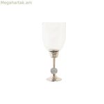 Մոմակալ DKD տան դեկոր 16 x 16 x 41 սմ արծաթագույն ալյումինե ակրիլային