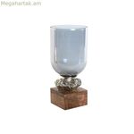 Մոմակալ DKD տան դեկոր 16,5 x 16,5 x 38,5 սմ բյուրեղապակյա ալյումինե