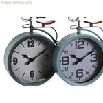 Սեղանի ժամացույց DKD Տան դեկոր Կապույտ-Կանաչ Հեծանիվ Վինտաժ (2 հատ)