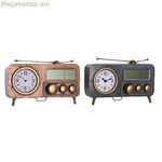 Սեղանի ժամացույց DKD Home Decor Մոխրագույն պղնձագույն Vintage (2 հատ)