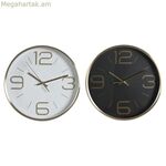 Պատի ժամացույց DKD Տան դեկոր Սպիտակ Սև Ոսկեգույն Ալյումին Ø 25 սմ 25 x 4 x 25 սմ (2 հատ)