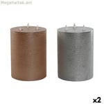 LED մոմ DKD տան դեկորի համար՝ ոսկեգույն, արծաթագույն, 15 x 15 x 20 սմ (AA) (2 հատ)