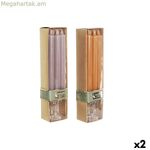 Մոմերի հավաքածու DKD տան դեկոր մոխրագույն նարնջագույն 2 x 2 x 20 սմ 4 հատ (2 հատ)