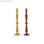 Մոմակալ Home ESPRIT Մանանեխի Տերակոտա Ալյումինե 10 x 10 x 41 սմ (2 հատ)