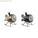 Սեղանի ժամացույց Home ESPRIT Black Golden Loft Helicopter (2 հատ)
