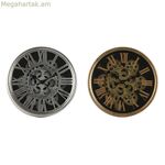 Պատի ժամացույց Home ESPRIT Սև Ոսկեգույն Արծաթե Մետաղական Բյուրեղապակյա 25 x 6,3 x 25 սմ (2 հատ)