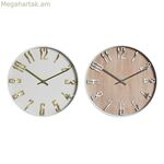 Պատի ժամացույց Home ESPRIT Սպիտակ Ոսկեգույն Արծաթագույն PVC 30 x 4 x 30 սմ (2 հատ)