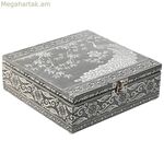 Զարդերի տուփ Home ESPRIT Կանաչ Արծաթագույն Փայտ Ալյումին 18 x 18 x 6 սմ