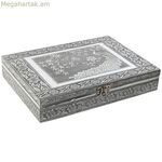 Զարդերի տուփ Home ESPRIT Կանաչ Արծաթագույն Փայտ Ալյումին 27,5 x 20 x 5,4 սմ