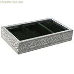 Զարդատուփ Home ESPRIT Կանաչ Արծաթագույն Փայտ Ալյումին 25 x 15 x 5 սմ