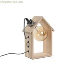 Սեղանի լամպ Home ESPRIT շագանակագույն արծաթագույն բնական փայտ սոճու փայտ 50 Վտ 220 Վ 18 x 10 x 25 սմ