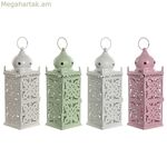 Լապտեր Home ESPRIT Սպիտակ Կանաչ Վարդագույն Երկաթ Արևելյան 10 x 10 x 30 սմ (4 հատ)