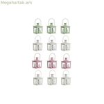 Լապտերների հավաքածու Home ESPRIT Սպիտակ Կանաչ Վարդագույն Բյուրեղյա Երկաթ Շեբի Շիկ 7 x 7 x 10 սմ (3 հատ) (4 հատ)