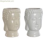 Տնային ծաղկաման ESPRIT սպիտակ բեժ կերամիկական 15 x 15 x 25 սմ (2 հատ)