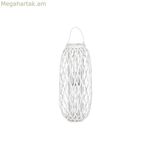 Մոմակալ Home ESPRIT սպիտակ եղեգնյա բյուրեղյա 34 x 34 x 80 սմ