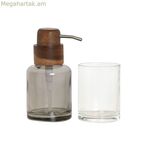 Լոգարանի հավաքածու Home ESPRIT Մոխրագույն թափանցիկ ալյումինե բյուրեղյա ակացիա 10 x 7 x 16 սմ