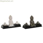 Եթերային յուղի այրիչ Home ESPRIT կերամիկական MDF փայտե բուդա 24 x 8 x 14 սմ (2 հատ)