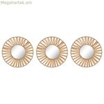 Հայելիների հավաքածու Home ESPRIT Natural Scandi 20 x 2 x 20 սմ (3 հատ)