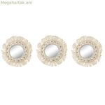 Պատի հայելի Home ESPRIT Սպիտակ Բոհո 20 x 1 x 20 սմ (3 հատ)