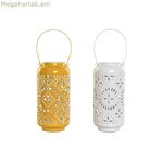 Մոմակալ Home ESPRIT դեղին սպիտակ երկաթ 15 x 15 x 33 սմ (2 հատ)