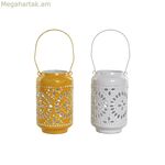 Մոմակալ Home ESPRIT դեղին սպիտակ երկաթ 15 x 15 x 26 սմ (2 հատ)