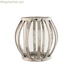 Մոմակալ Home ESPRIT Արծաթագույն Բյուրեղապակյա Պողպատ 14 x 14 x 14 սմ