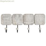 Պատի վրա ամրացվող կախիչ Home ESPRIT Սպիտակ Սև Երկաթ Մանգոյի փայտ Urban 41 x 7 x 17 սմ