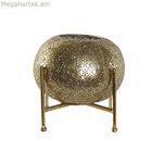 Մոմակալ Home ESPRIT Ոսկեգույն մետաղական բյուրեղյա 24 x 24 x 20 սմ