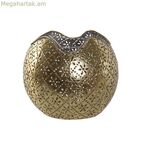 Մոմակալ Home ESPRIT Ոսկեգույն մետաղական բյուրեղյա 13,5 x 13,5 x 11,5 սմ