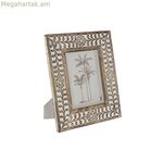 Լուսանկարի շրջանակ Home ESPRIT Սպիտակ բնական բյուրեղյա մանգոյի փայտից ծաղիկ՝ հնդիկ տղամարդ 26,5 x 2 x 31,5 սմ