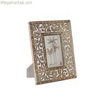 Լուսանկարի շրջանակ Home ESPRIT Սպիտակ բնական բյուրեղյա մանգոյի փայտից՝ հնդիկ տղամարդ 21 x 2 x 26,5 սմ