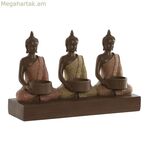 Մոմակալ Home ESPRIT շագանակագույն նարնջագույն մարջանագույն լայմի խեժ 28 x 8,5 x 17 սմ