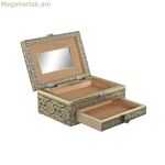 Զարդատուփ Home ESPRIT Սպիտակ Շամպայնի գույնի Փայտ Ալյումին 17,5 x 12,5 x 8,5 սմ