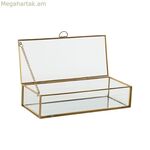 Զարդերի տուփ Home ESPRIT Ոսկեգույն մետաղական բյուրեղյա 23 X 10 X 5,5 սմ