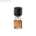 Մոմակալ Home ESPRIT Մոխրագույն սաթե բյուրեղյա 5,5 X 5,5 X 14,7 սմ