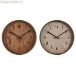 Պատի ժամացույց Home ESPRIT շագանակագույն բնական PVC փայտ 30 x 4 x 30 սմ (2 հատ)