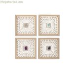 4 նկարից բաղկացած հավաքածու Home ESPRIT Թղթե բյուրեղապակյա 22 x 2 x 22 սմ