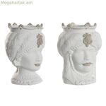 Տնային ծաղկաման ESPRIT սպիտակ բեժ ճենապակյա 15 x 15 x 26.5 սմ (2 հատ)