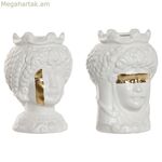 Տնային ծաղկաման ESPRIT սպիտակ ոսկեգույն ճենապակյա 10 x 10 x 14 սմ (2 հատ)