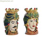 Planter Home ESPRIT Կանաչ բազմագույն ճենապակյա 20 x 20 x 29 սմ (2 միավոր)