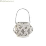 Մոմակալ Home ESPRIT Սպիտակ փայտե բյուրեղյա 18 x 18 x 13 սմ