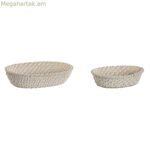 Զամբյուղների հավաքածու Home ESPRIT Սպիտակ բնական բամբուկե ռատան 29 x 22 x 7 սմ