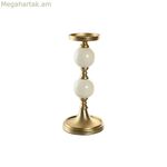 Մոմակալ Home ESPRIT Սպիտակ Ոսկեգույն Ալյումինե Ժամանակակից 15 x 15 x 33 սմ