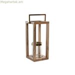 Մոմակալ Home ESPRIT շագանակագույն պողպատից մանգոյի փայտ 25 x 25 x 54 սմ