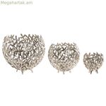 Մոմակալ Home ESPRIT արծաթագույն ալյումինե 20 x 20 x 18 սմ