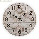 Պատի ժամացույց Versa World փայտից (28 x 28 x 9 սմ)