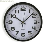 Պատի ժամացույց Versa սև պլաստիկ 3,8 x 25 x 25 սմ
