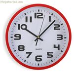 Պատի ժամացույց Versa կարմիր պլաստիկ 3,8 x 25 x 25 սմ