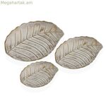 Կենտրոնական զարդարանք Versa սպիտակ MDF փայտից 22 x 5 x 30 սմ (3 հատ)