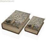 Դեկորատիվ տուփ Versa Book Flowers կտավ MDF փայտ 7 x 27 x 18 սմ